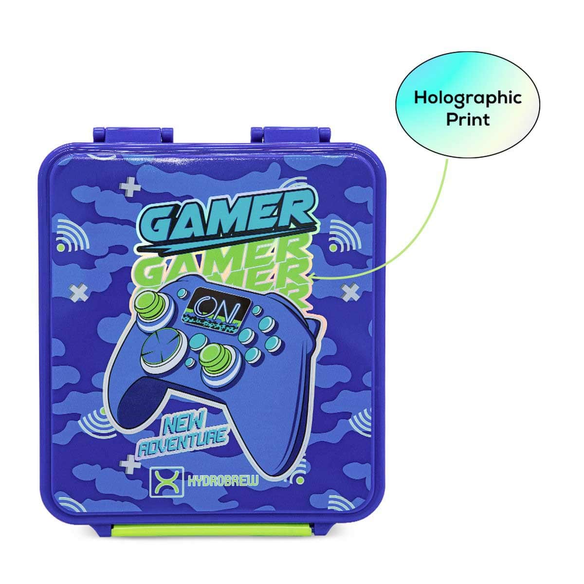 Hydrobrew Gamer Bento Lunch Box with Steel Food Jar