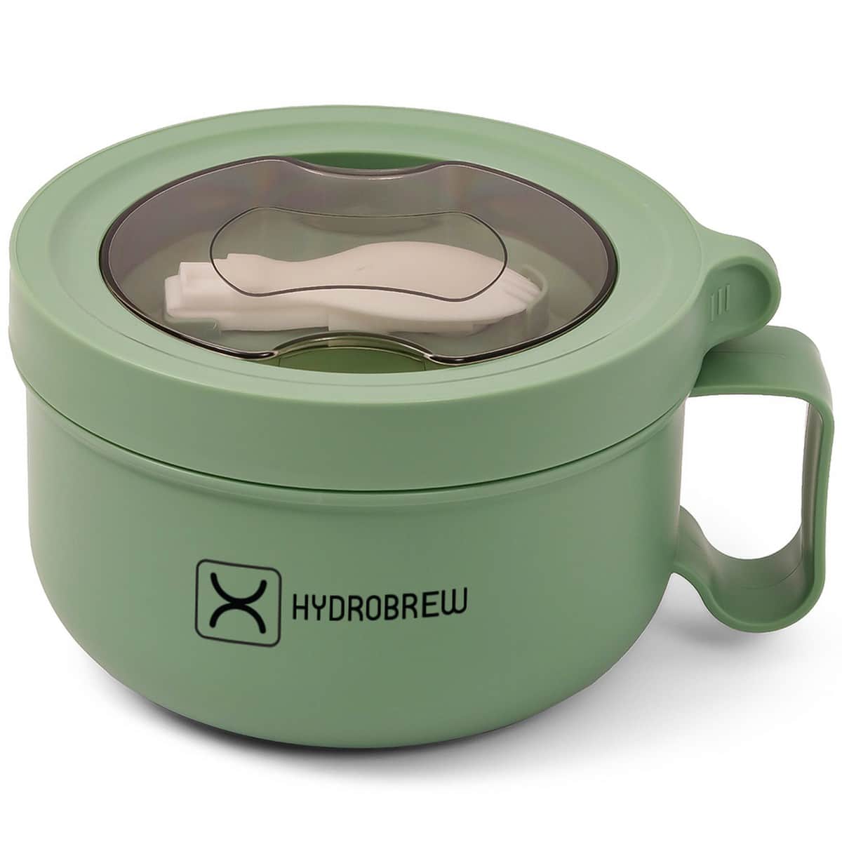 Hydrobrew Green Lunch Box with Printed Double Wall Stainless Steel Water Bottle
