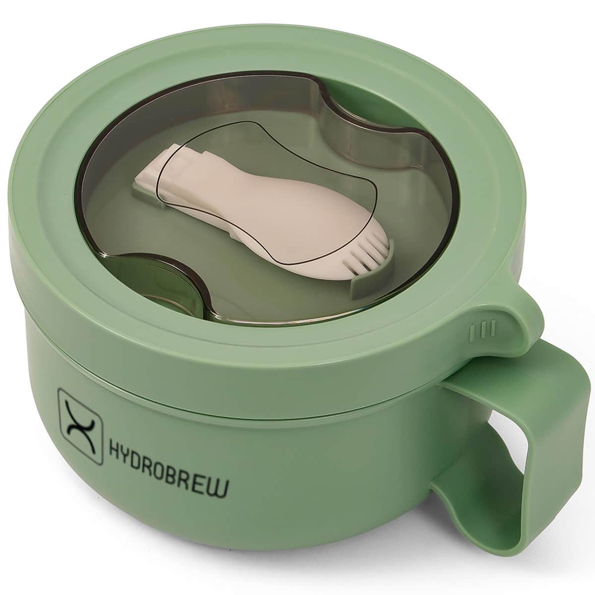 Hydrobrew Green Lunch Box with Printed Double Wall Stainless Steel Water Bottle