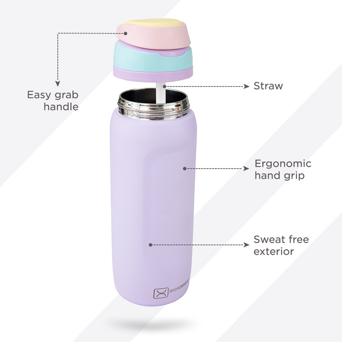 Hydrobrew Lilac Blush Smart Serve Bento Lunch Box with Sip Switch Stainless Steel Water Bottle
