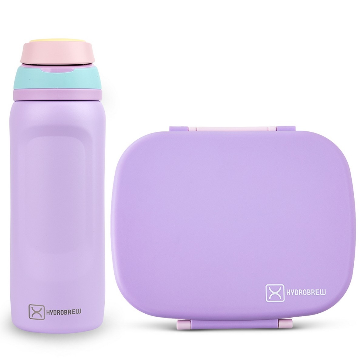 Hydrobrew Lilac Blush Smart Serve Bento Lunch Box with Sip Switch Stainless Steel Water Bottle
