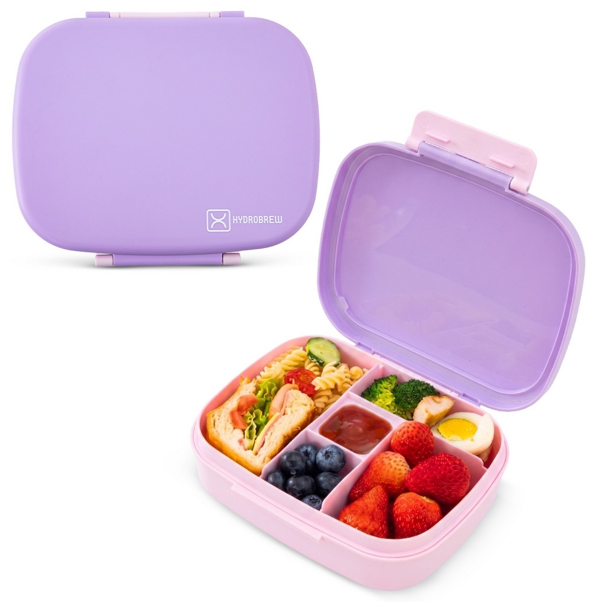 Hydrobrew Lilac Blush Smart Serve Bento Lunch Box with Sip Switch Stainless Steel Water Bottle