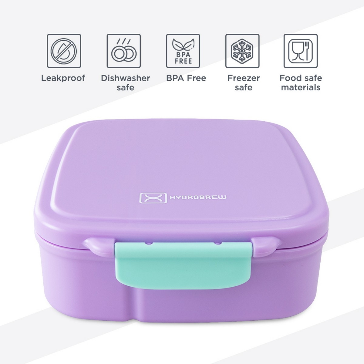 Hydrobrew Purple Mega Flex Bento Lunch Box with Insulated Food Jar & Double Wall Water Bottle