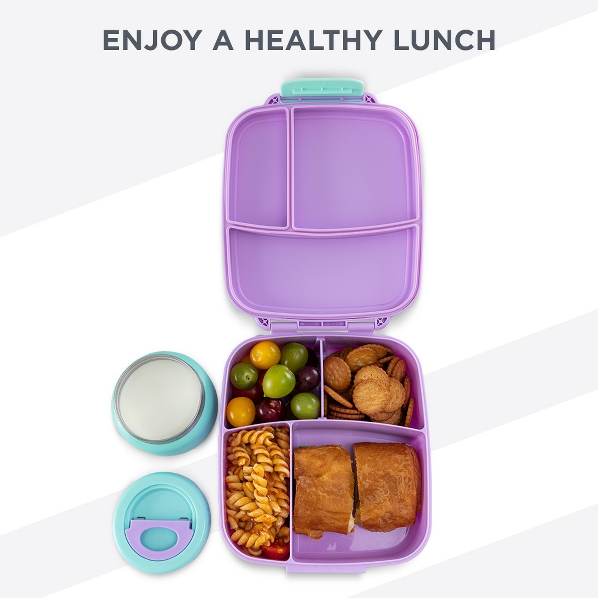 Hydrobrew Purple Mega Flex Bento Lunch Box with Insulated Food Jar & Double Wall Water Bottle