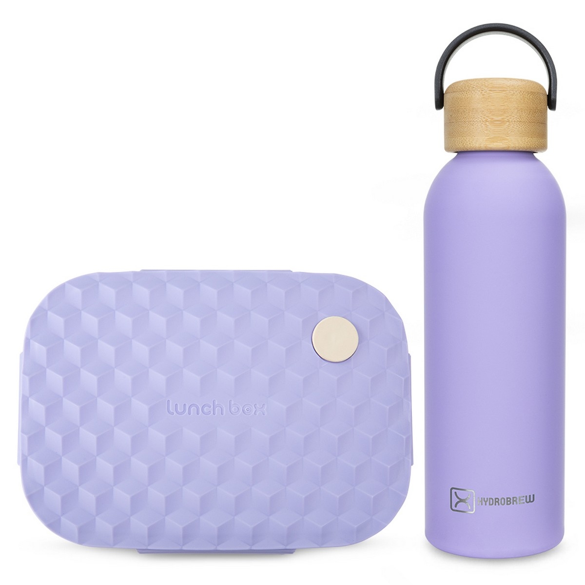 Hydrobrew Purple Smart Serve Bento Lunch Box & Double Wall Water Bottle Set