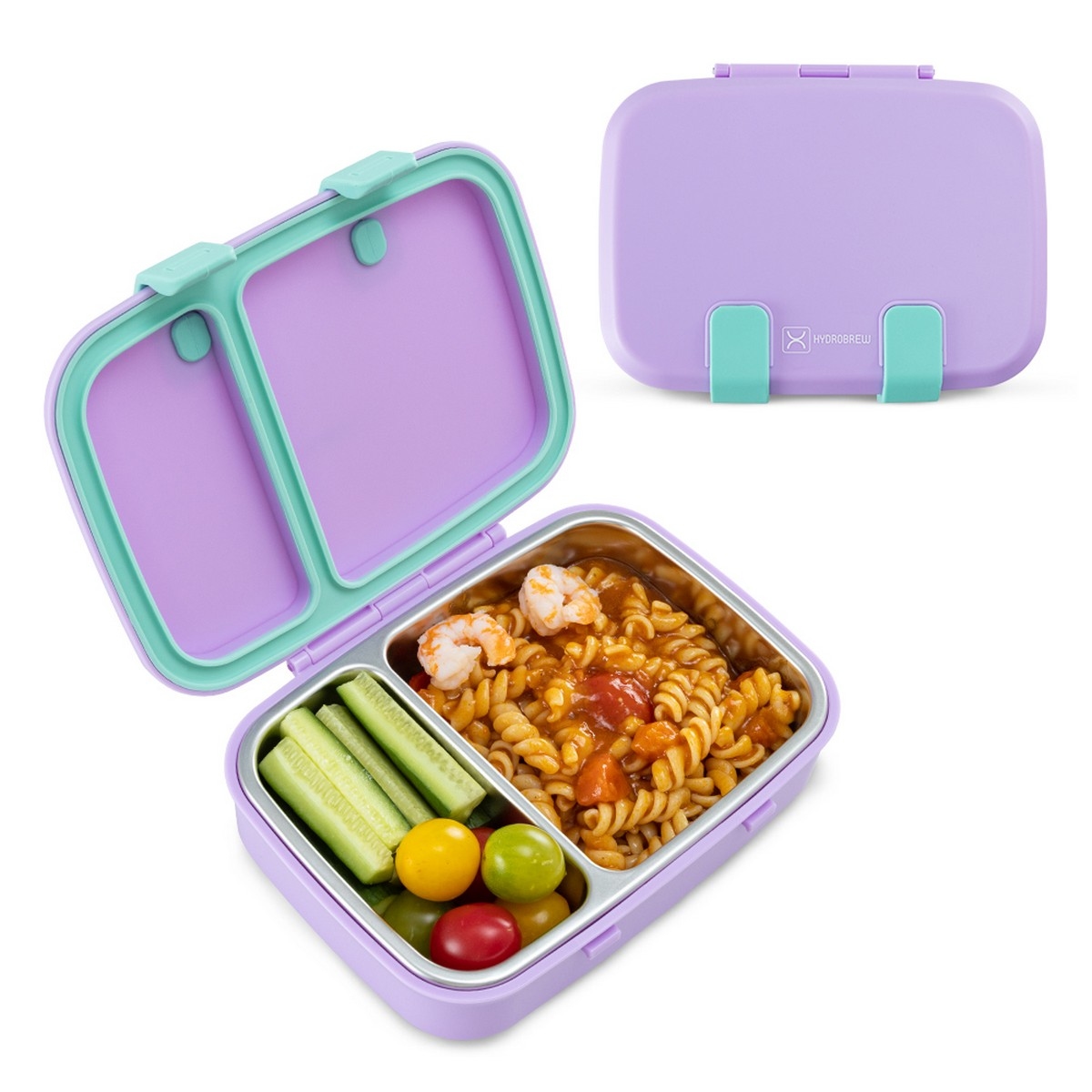 Hydrobrew Purple Steel Core Stainless Steel Lunch Box & Double Wall Water Bottle Set