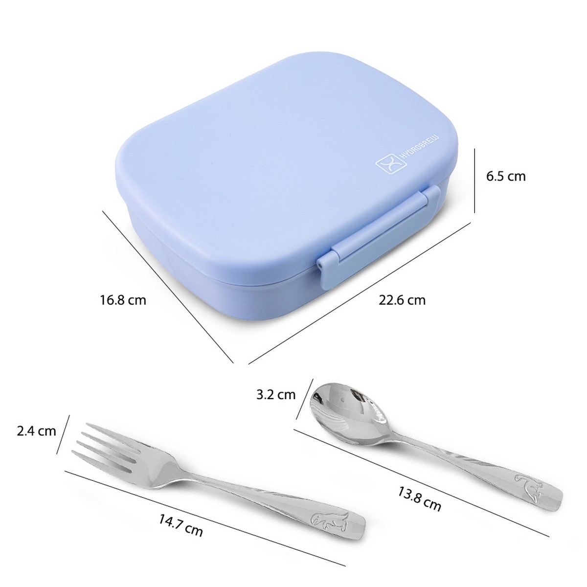 Hydrobrew Sky Mist Smart Serve Bento Lunch Box with Stainless Steel Cutlery Set