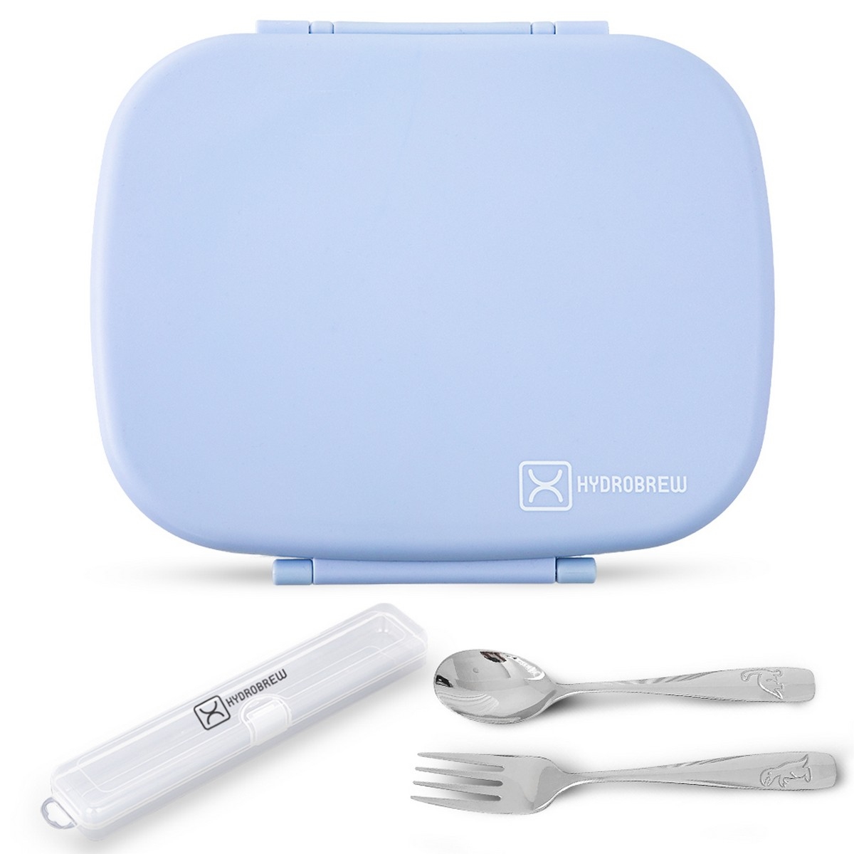 Hydrobrew Sky Mist Smart Serve Bento Lunch Box with Stainless Steel Cutlery Set