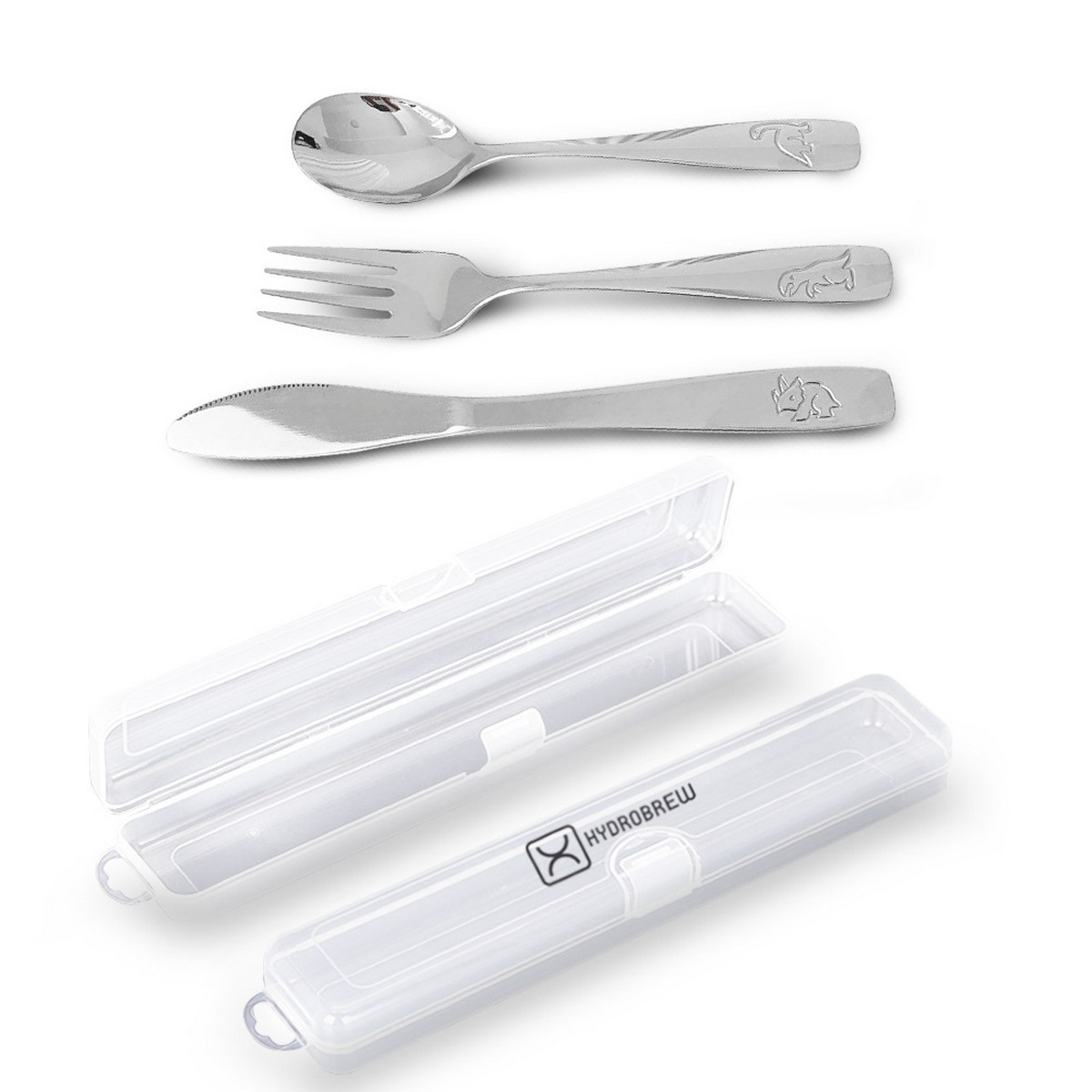Hydrobrew Steel Core Super Girl 3 Compartment Lunch Box with Stainless Steel Cutlery Set