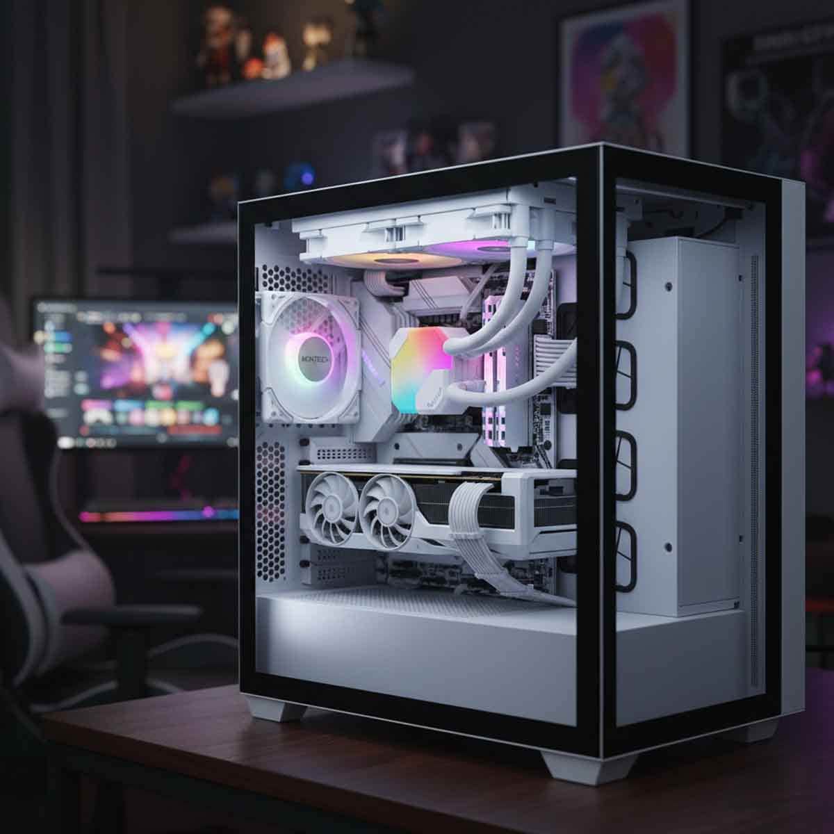 مونتيك مبرد سائل هايبر فلو ARGB 240 باللون الأبيض