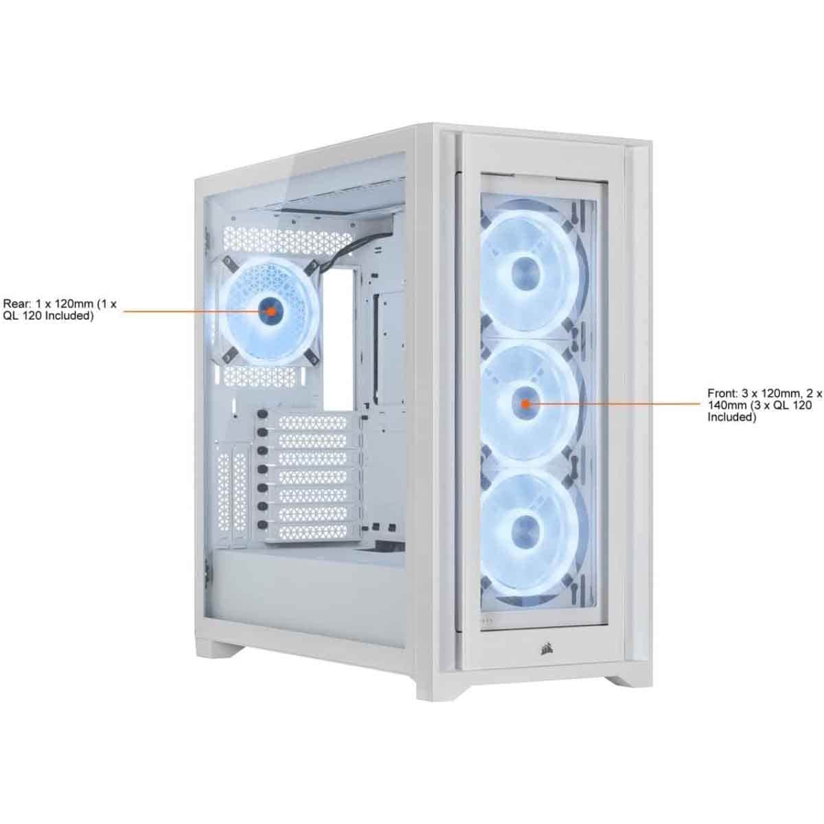 Corsair iCUE 5000X RGB QL Edition Mid-Tower Gaming PC Case