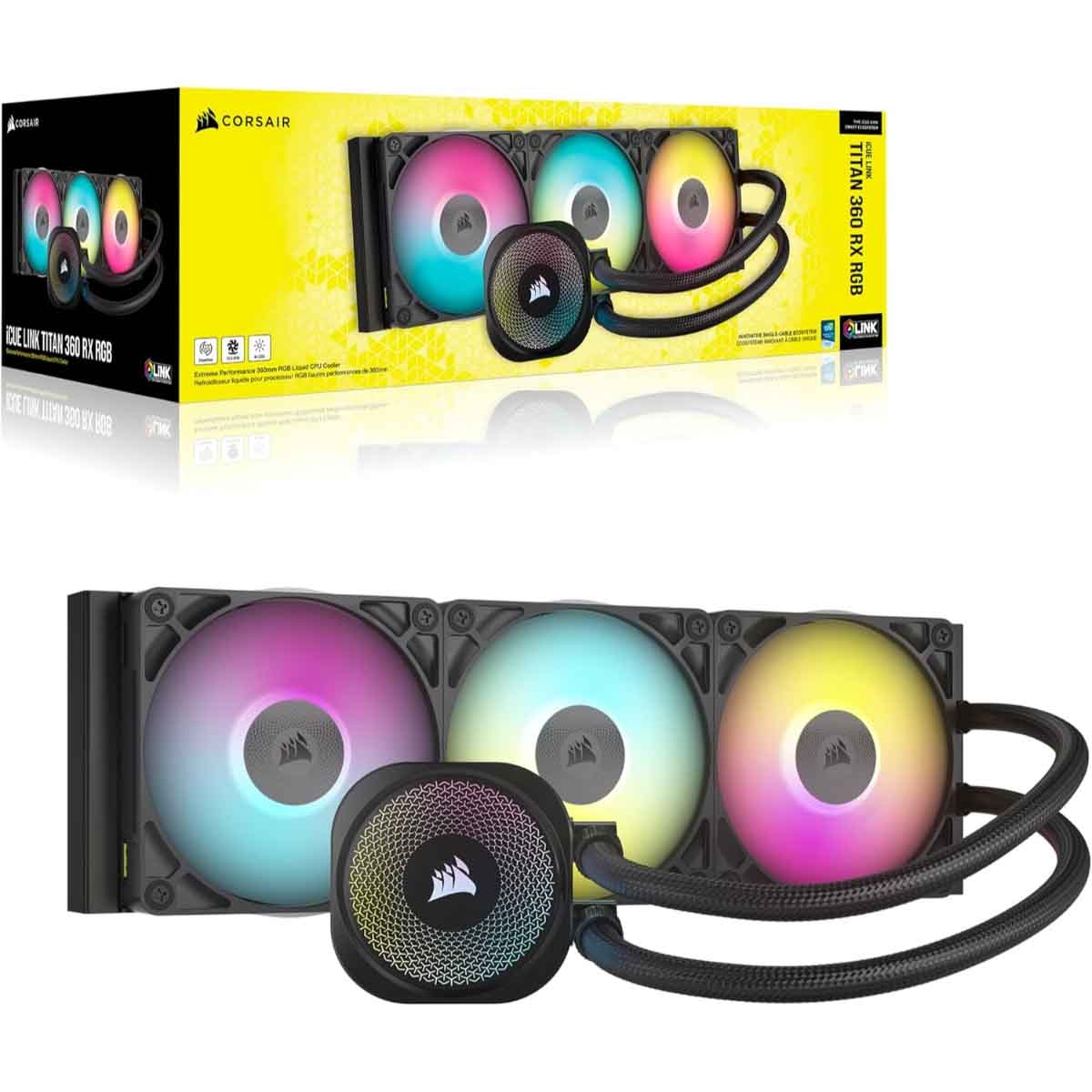 Corsair Black iCUE Link Titan 360RX RGB Liquid CPU Cooler