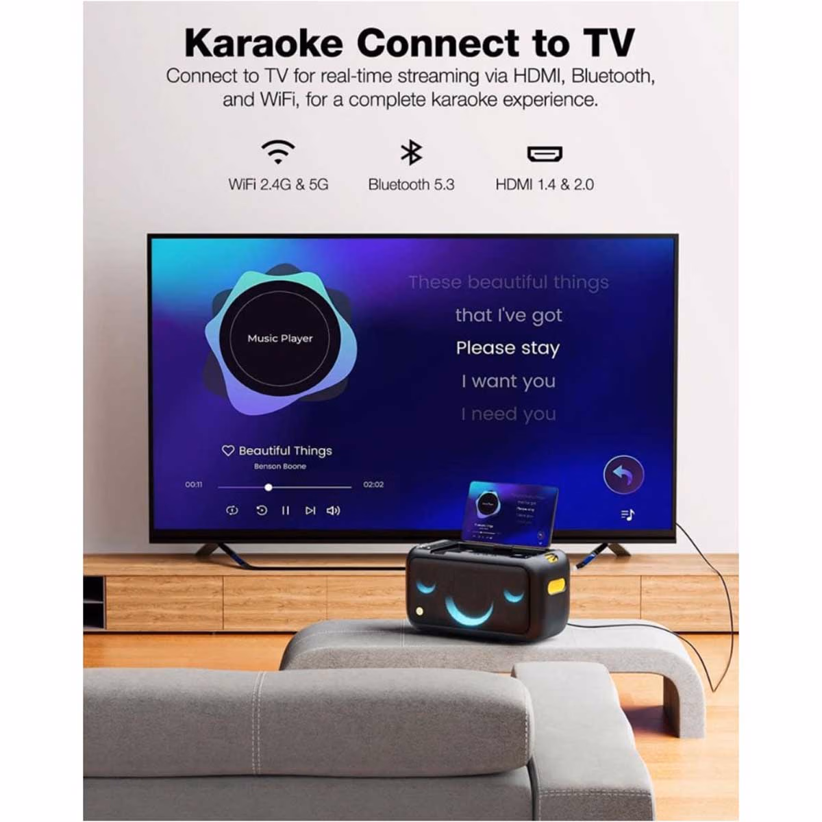 Ikarao Break X1 Black Karaoke Speaker with 13.3'' Screen