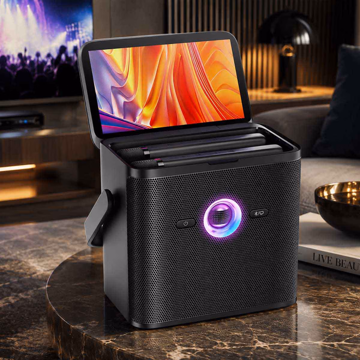 Ikarao Shell S3 Karaoke Speaker with 7.1'' Screen