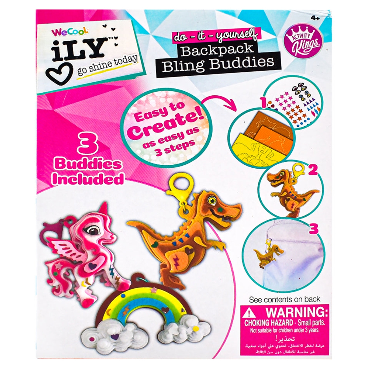 Activity Kings DIY Backpack Buddies Keychains Unisex, 3-4 Years