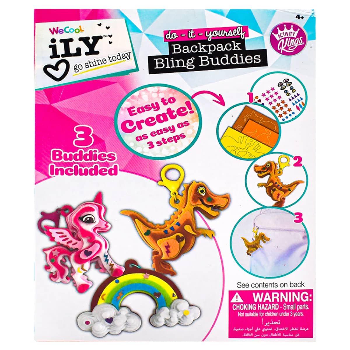 Activity Kings DIY Backpack Buddies Keychains Unisex, 3-4 Years