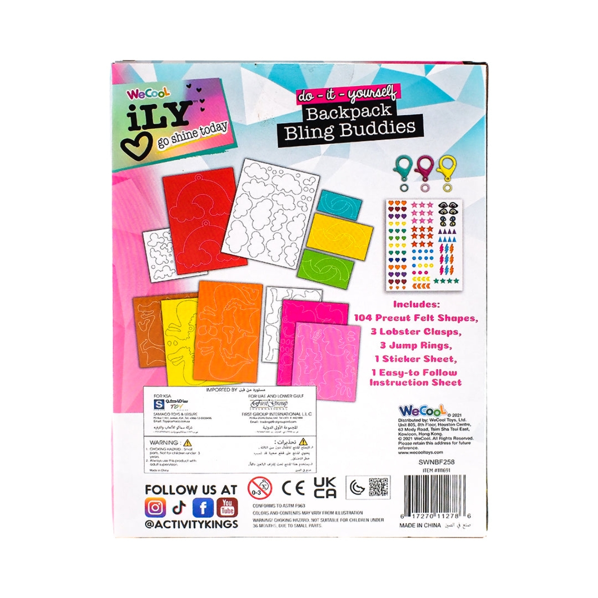 Activity Kings DIY Backpack Buddies Keychains Unisex, 3-4 Years