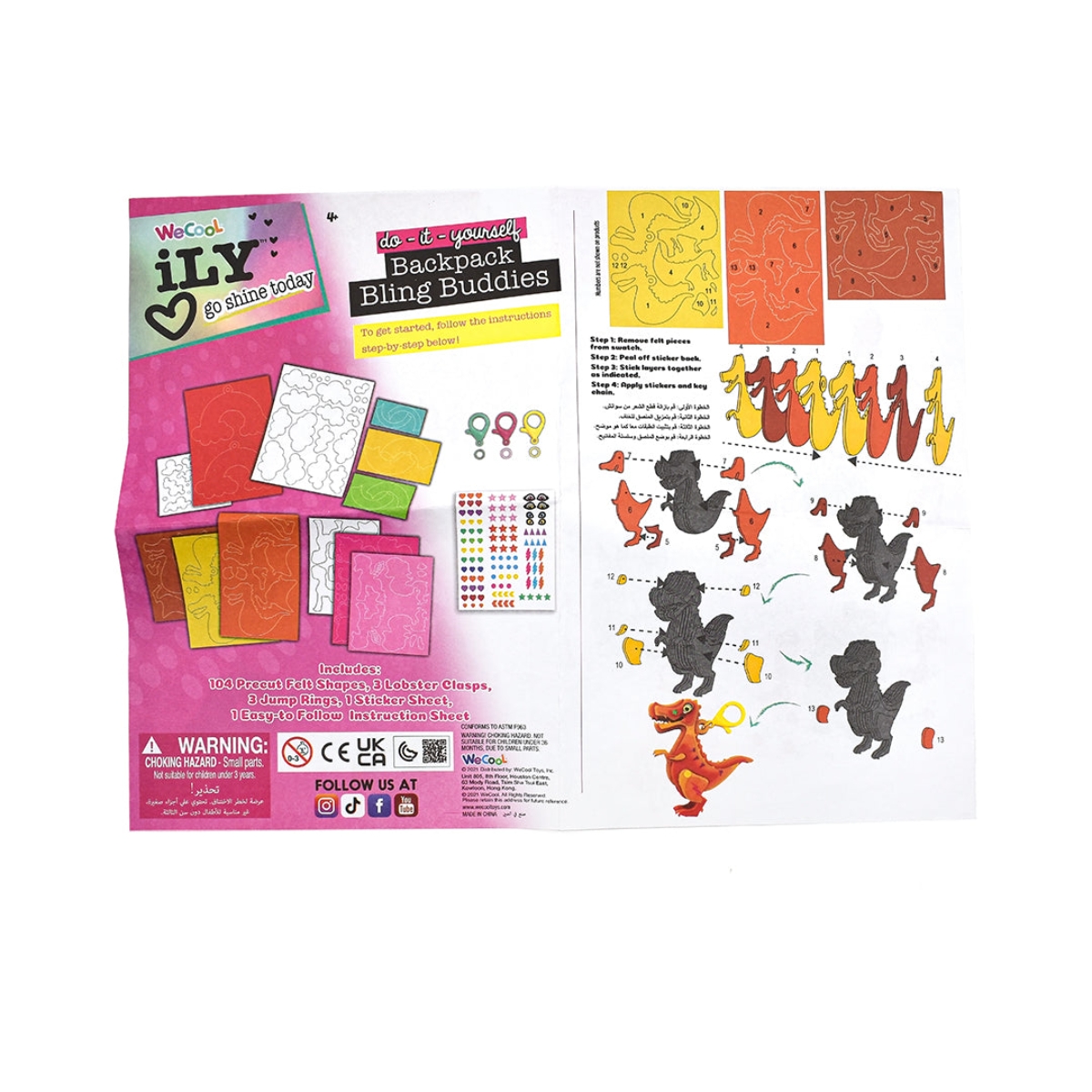 Activity Kings DIY Backpack Buddies Keychains Unisex, 3-4 Years