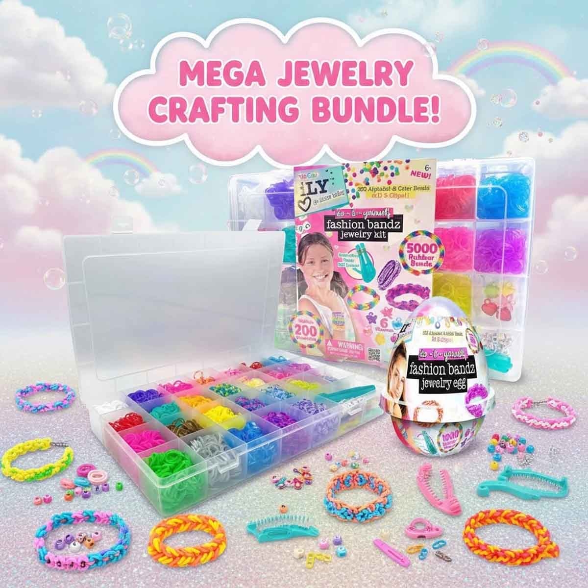 Ily Fashion Bandz Jewelry Egg & Bracelet Making Kit Bundle Pack Girls, 5-7 Years