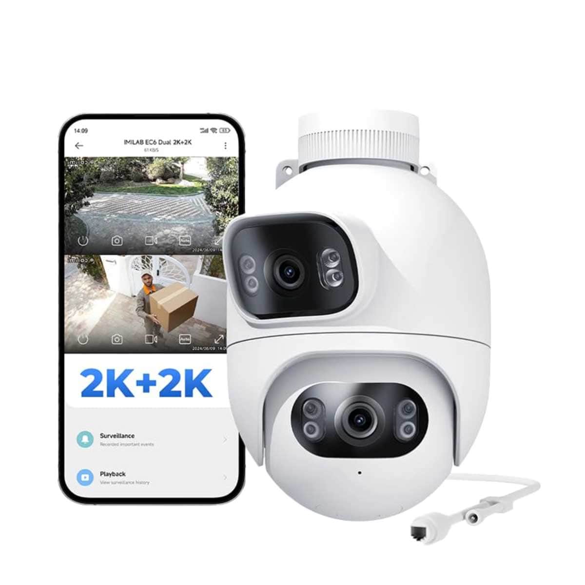 Imilab White EC6-Dual 2K+2K Outdoor Security Camera