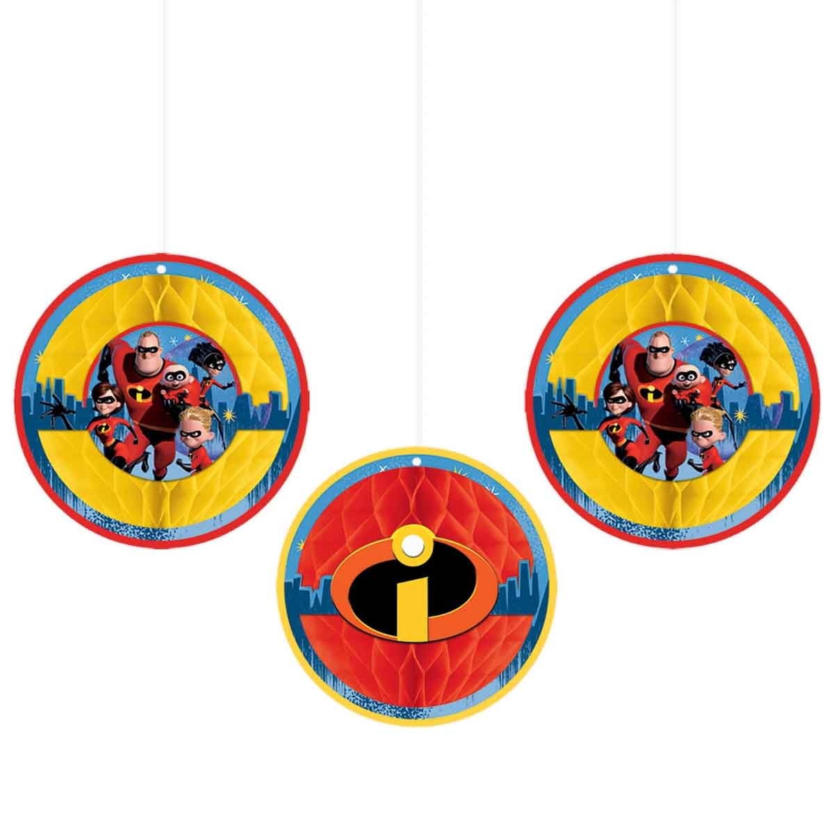 Disney Incredibles 2 3-Piece Honeycomb Decoration Set