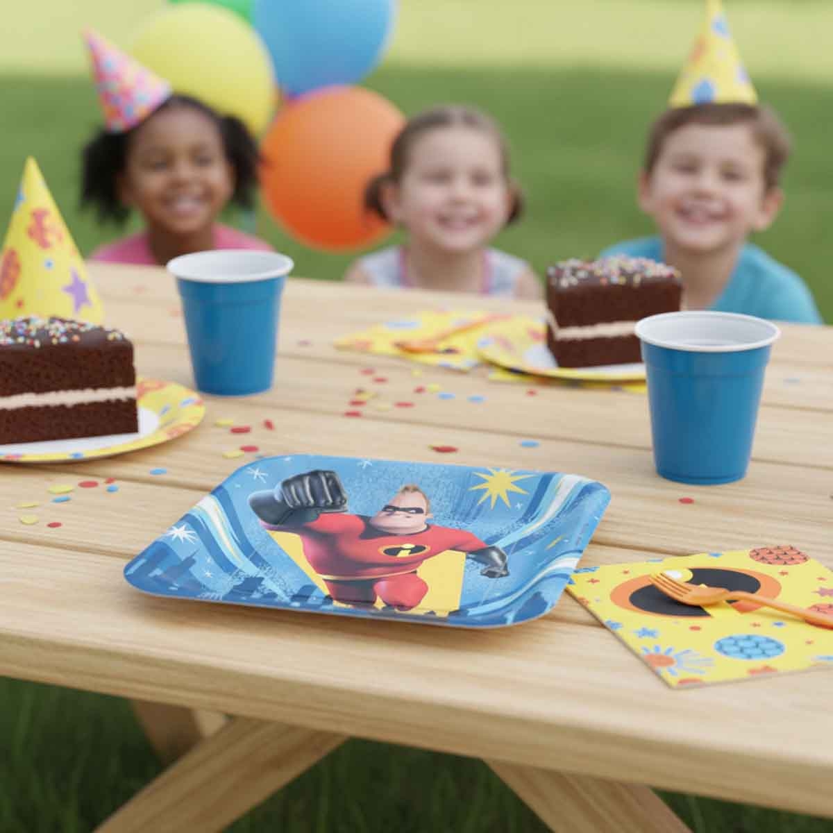 Disney Incredibles 2 8-Piece 7" Square Paper Plate Set