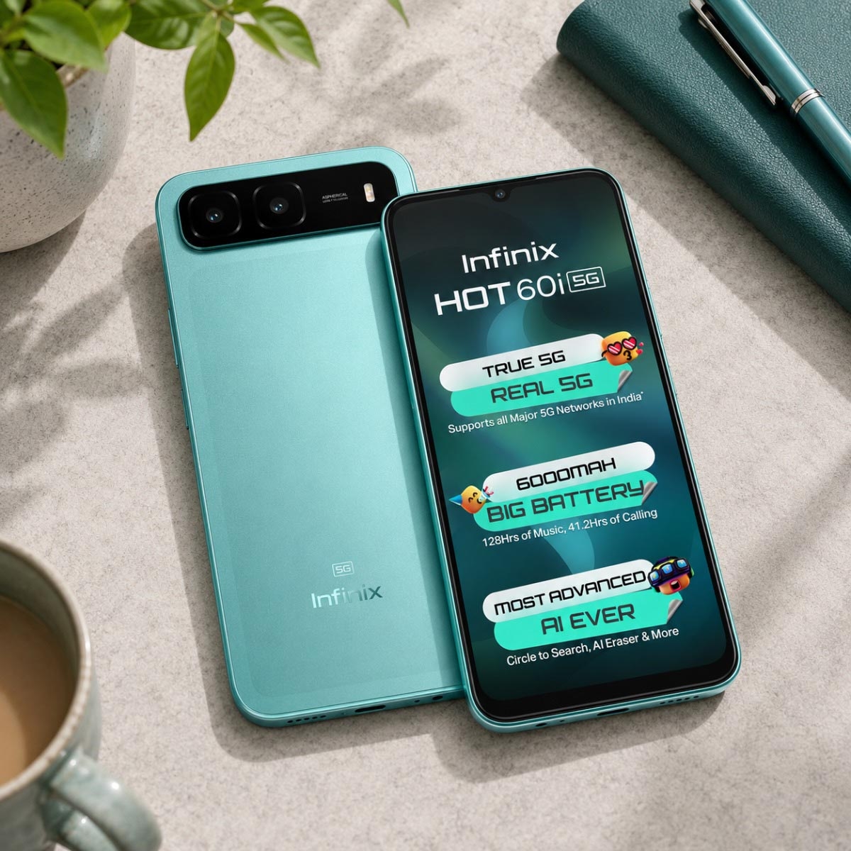 إنفينيكس Hot 60i جوال بتقنية 5G بنظام أندرويد