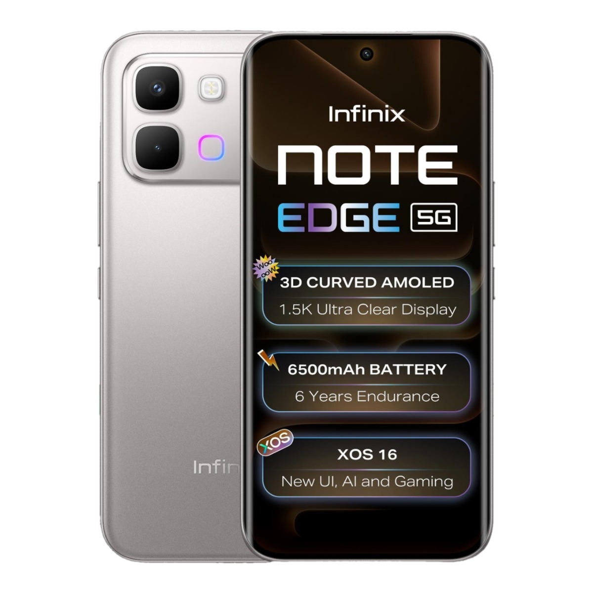 إنفينيكس Note Edge جوال بتقنية 5G بنظام أندرويد مع باقة ساعة H4 الذكية