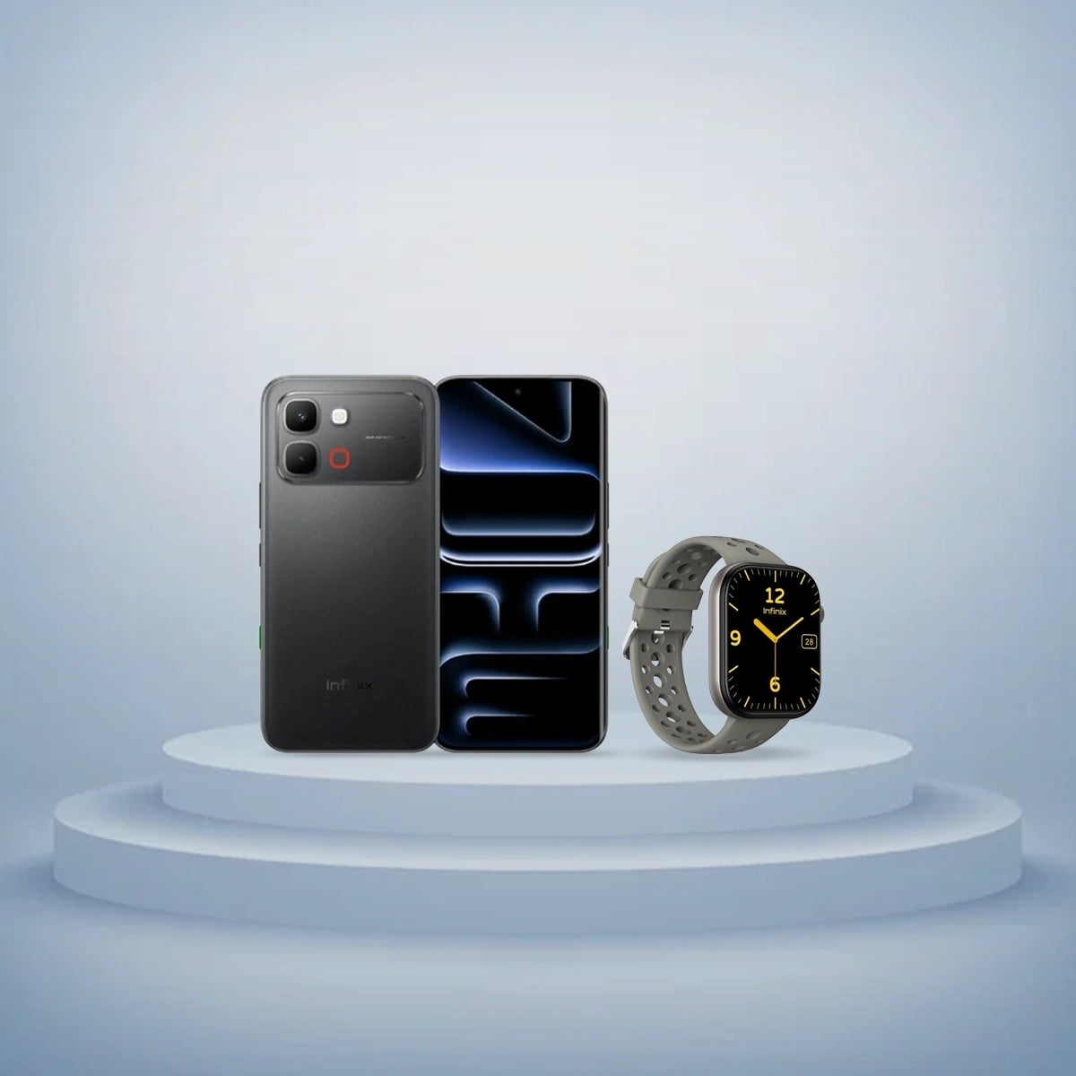Infinix Note Edge 5G Android Smartphone (8GB + 256GB), KSA Version - Shadow Black with H4 Smartwatch Bundle