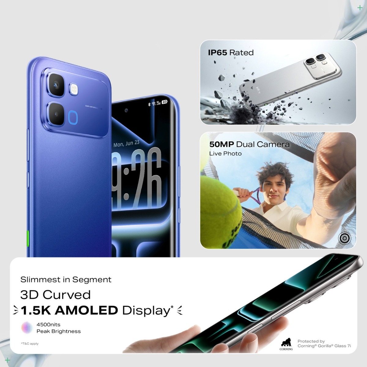 إنفينيكس Note Edge جوال بتقنية 5G بنظام أندرويد مع باقة ساعة H4 الذكية