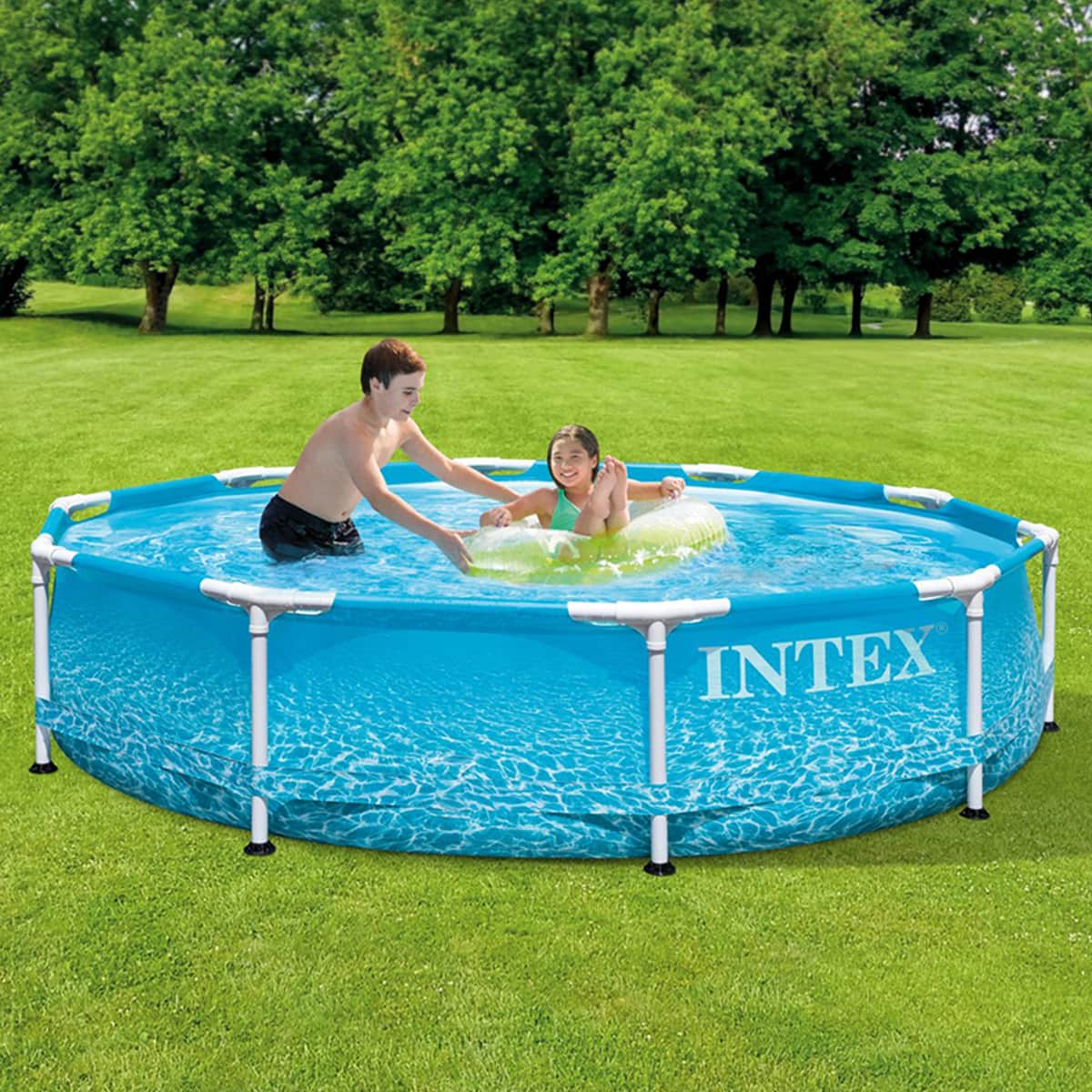 Intex 120" Beachside Metal Frame Above Ground Pool, 4485 Ltr, 4 Persons 5-7 Years