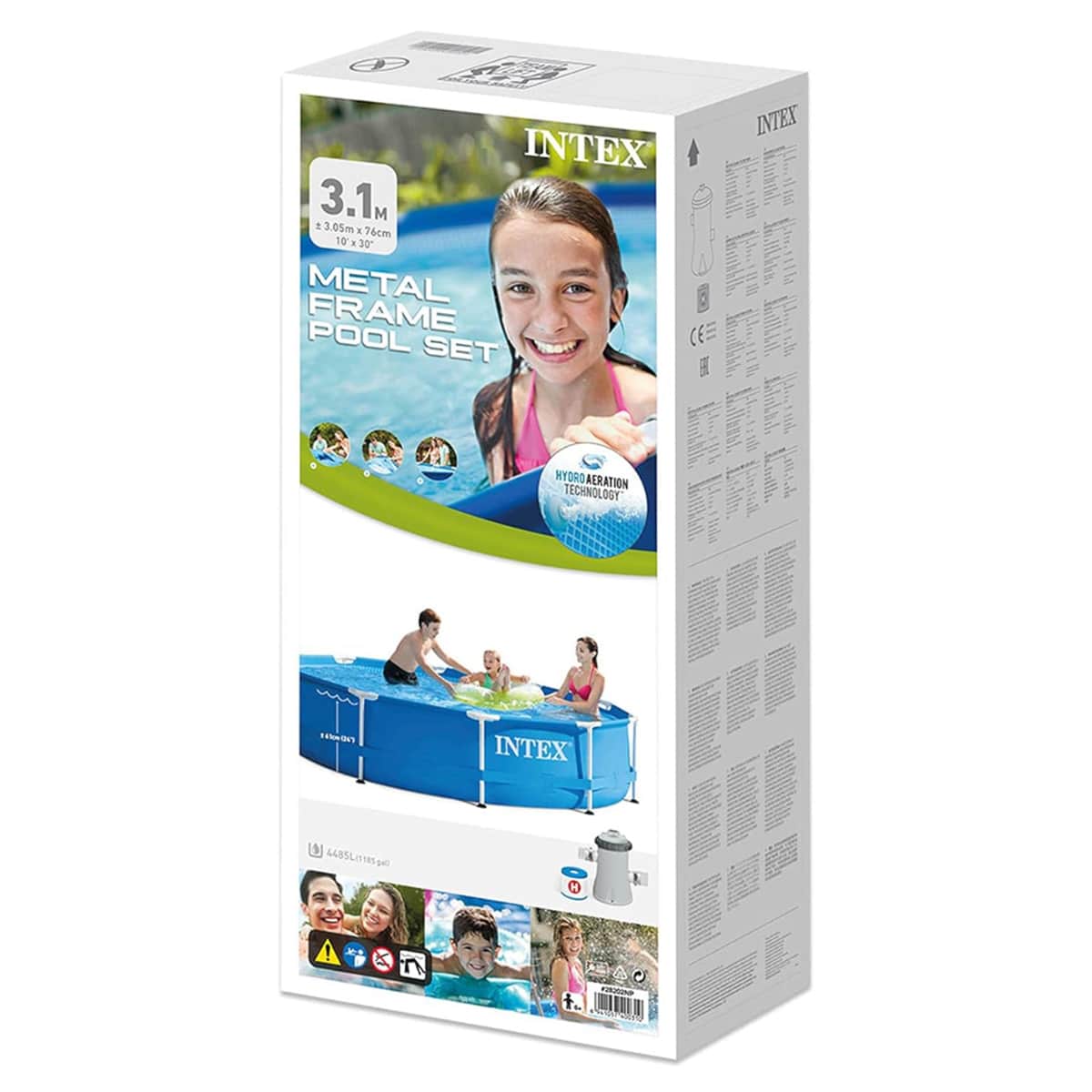 Intex 120" Round Metal Frame Pool Set, 4485 Ltr, 4 Persons 5-7 Years