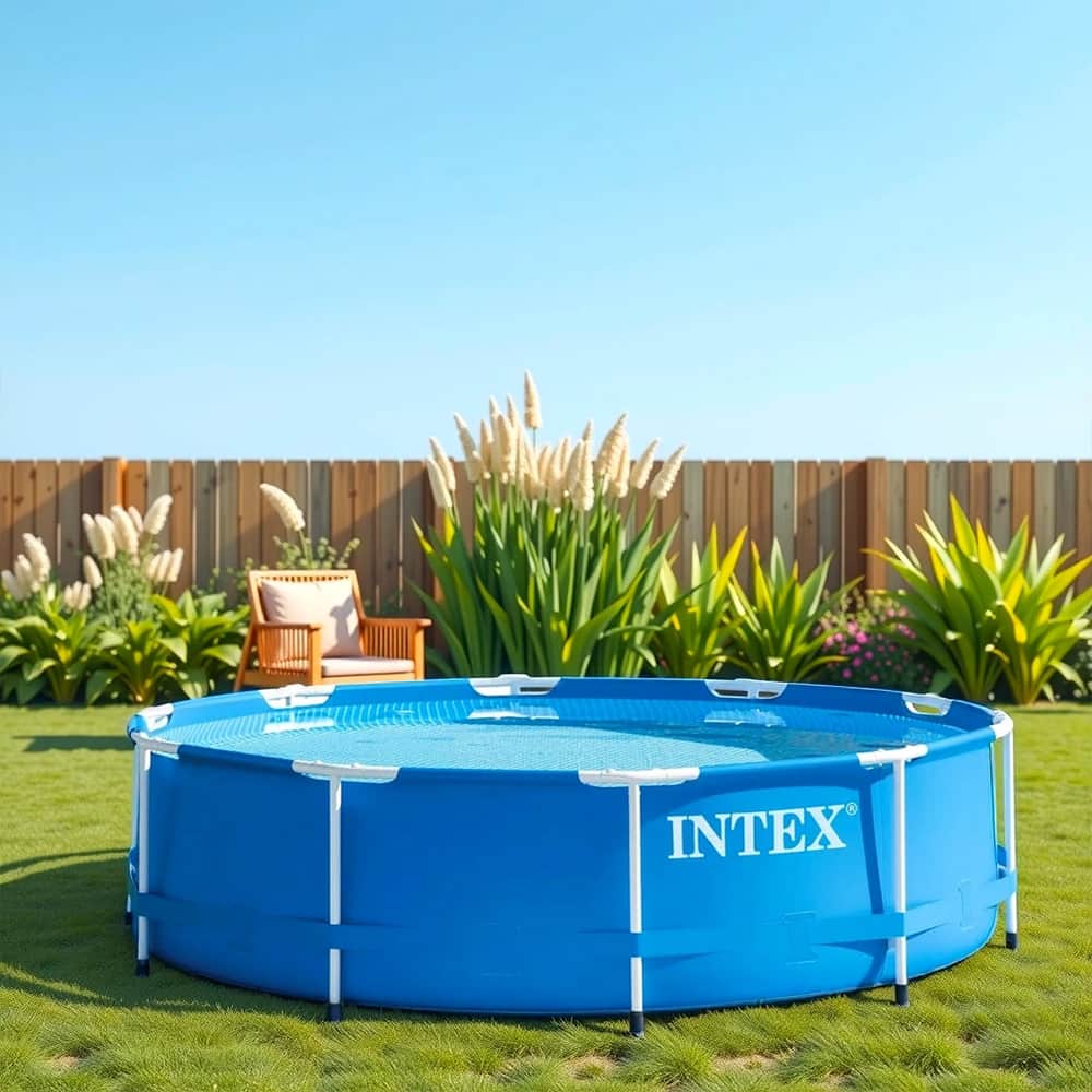 Intex 120" Round Metal Frame Pool, 4485 Ltr, 3 Persons Pump Included, 5-7 Years