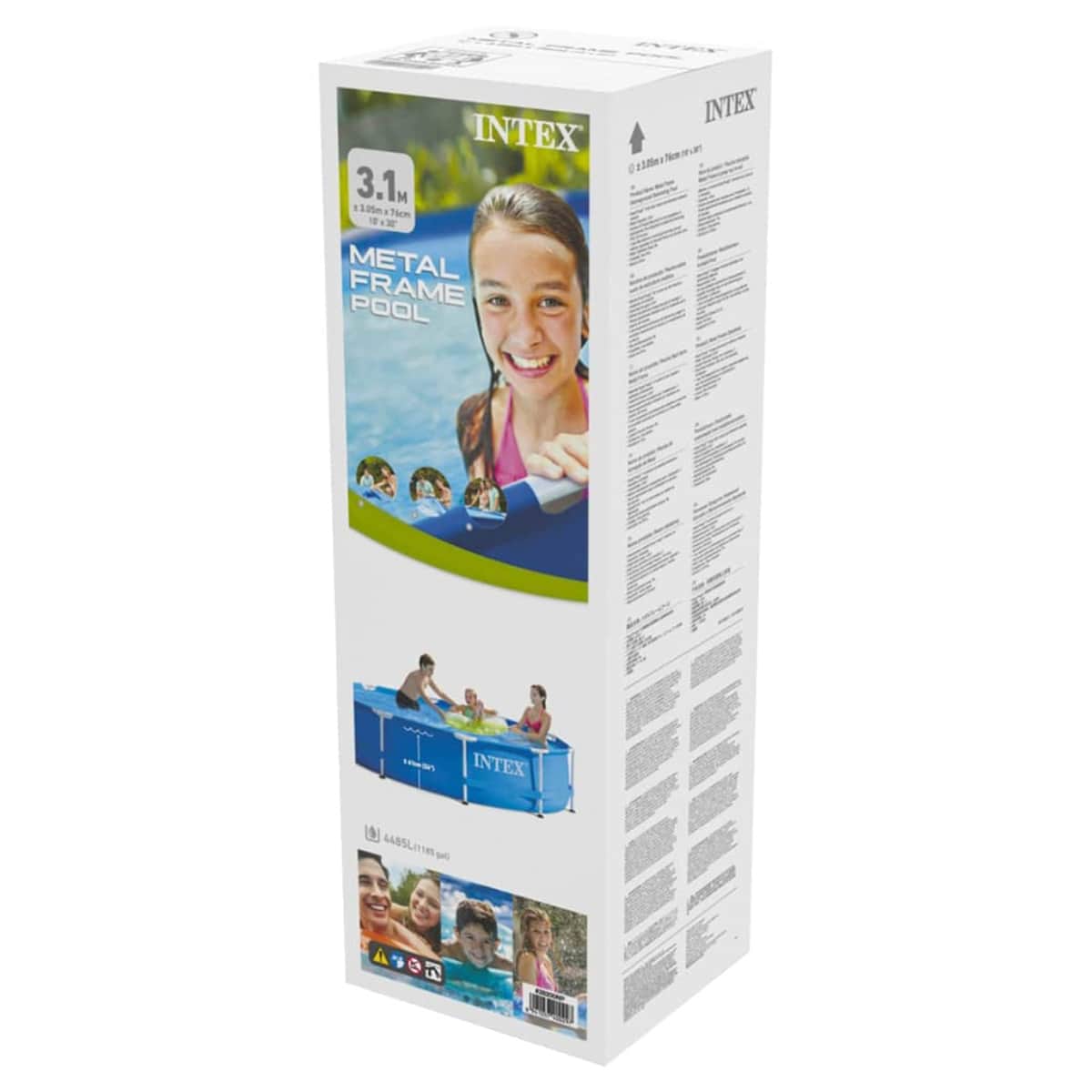 Intex 120" Round Metal Frame Pool, 4485 Ltr, 3 Persons Pump Included, 5-7 Years