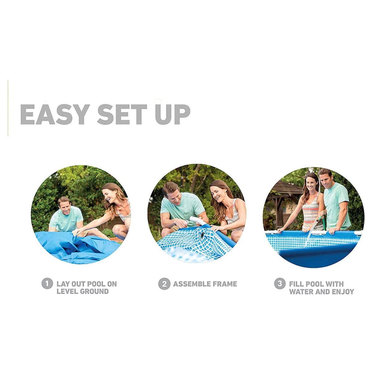 Intex 120" Round Metal Frame Pool, 4485 Ltr, 3 Persons Pump Included, 5-7 Years