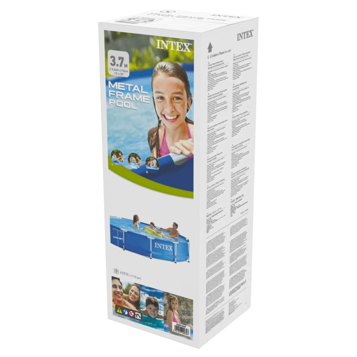 Intex 144" Round Metal Frame Pool, 6503 Ltr, 4 Persons 5-7 Years
