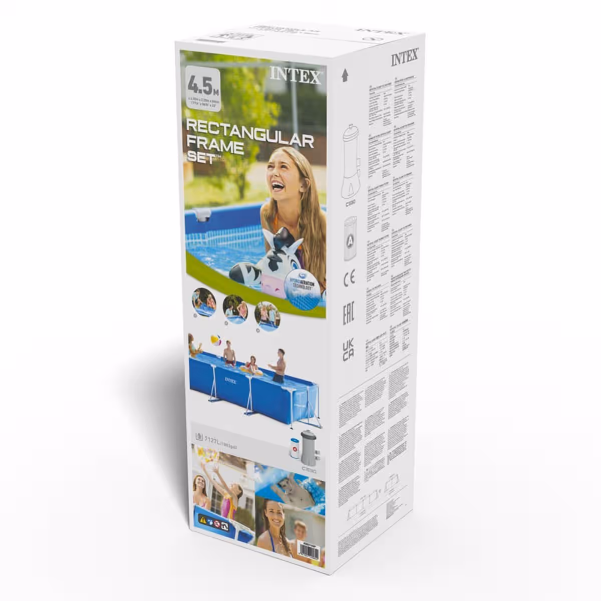 Intex 28274 Rectangular Frame Pool Set, 7127 Ltr, 4-5 Persons Pump Included, 5-7 Years