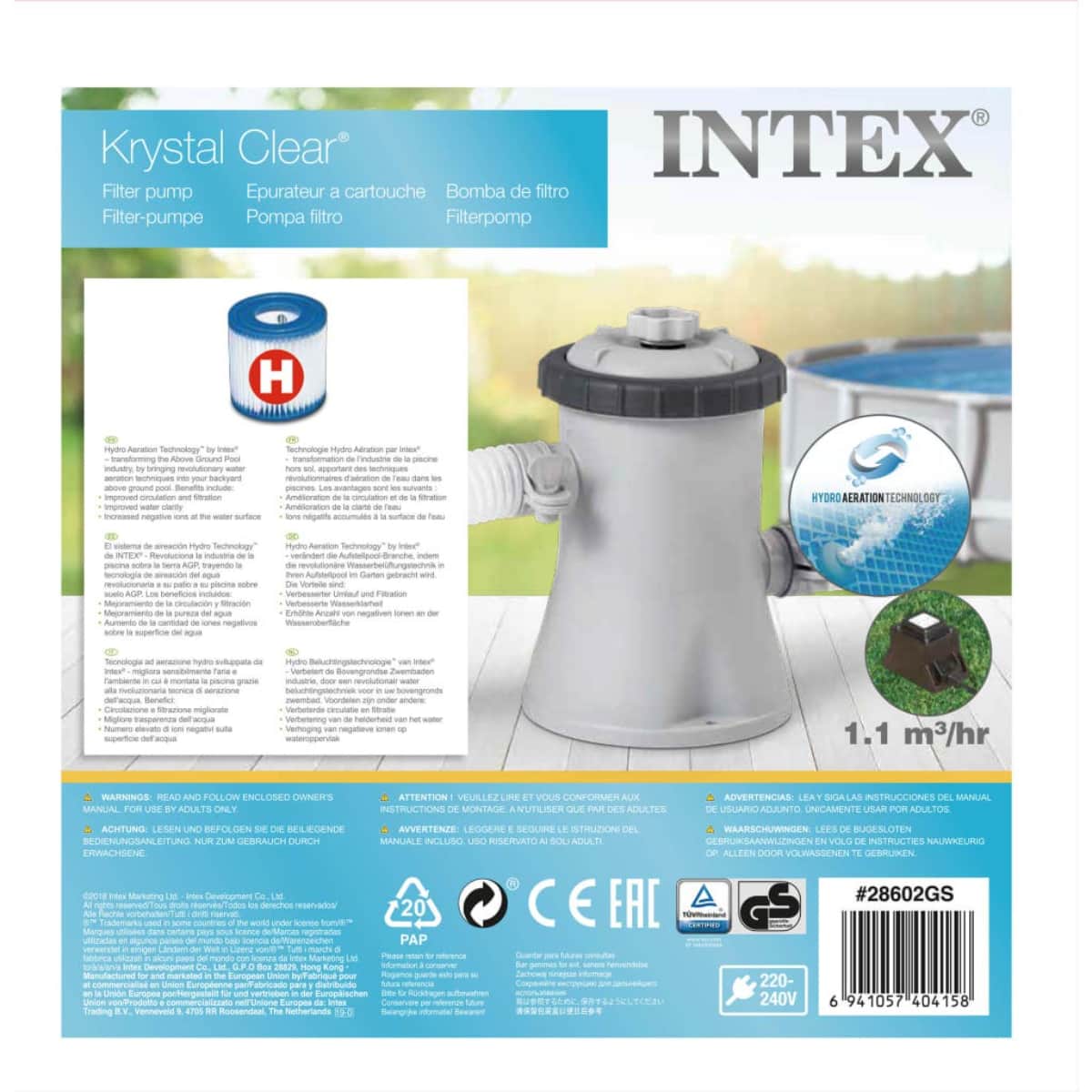 Intex 330 GPH Cartridge Filter Pump