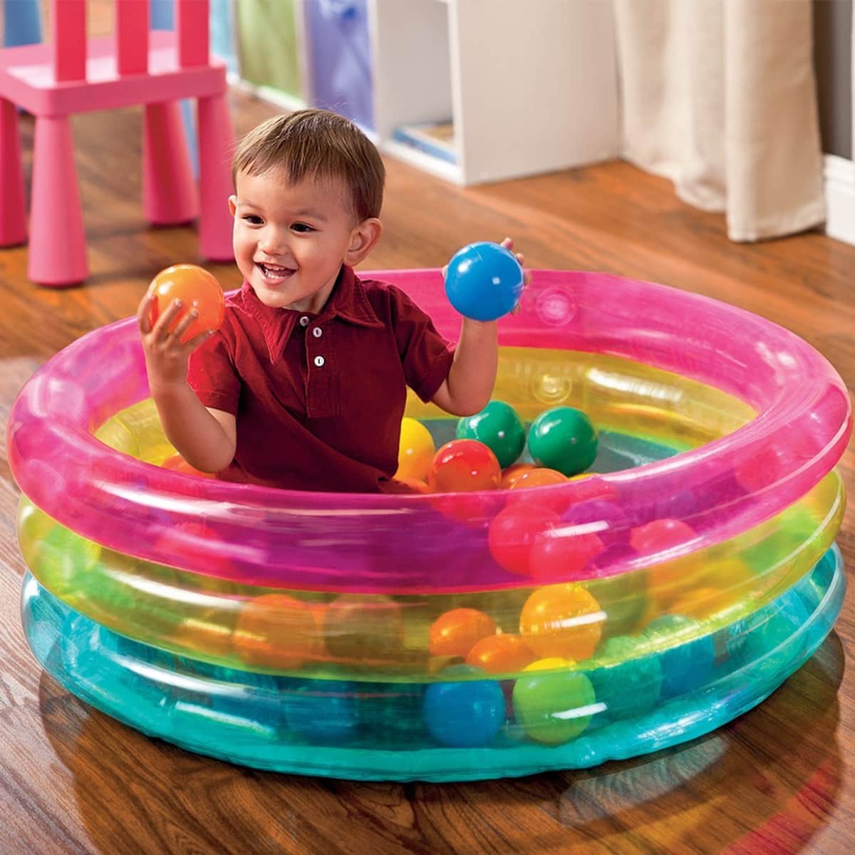 Intex 3-Ring Inflatable Baby Ball Pit Toddler, 0-2 Years