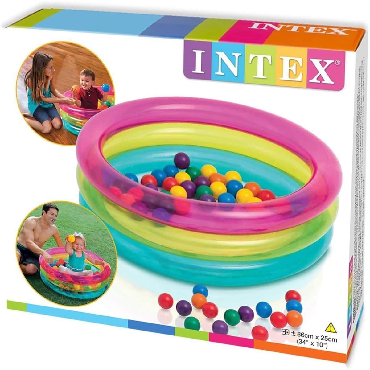 Intex 3-Ring Inflatable Baby Ball Pit Toddler, 0-2 Years