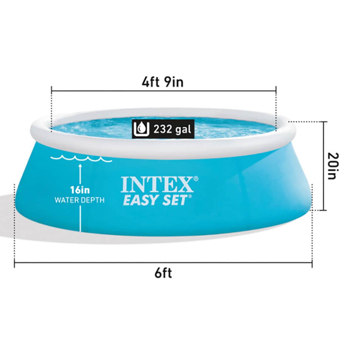 Intex 72" Easy Set Pool, 880 Ltr, 2-3 Persons 5-7 Years