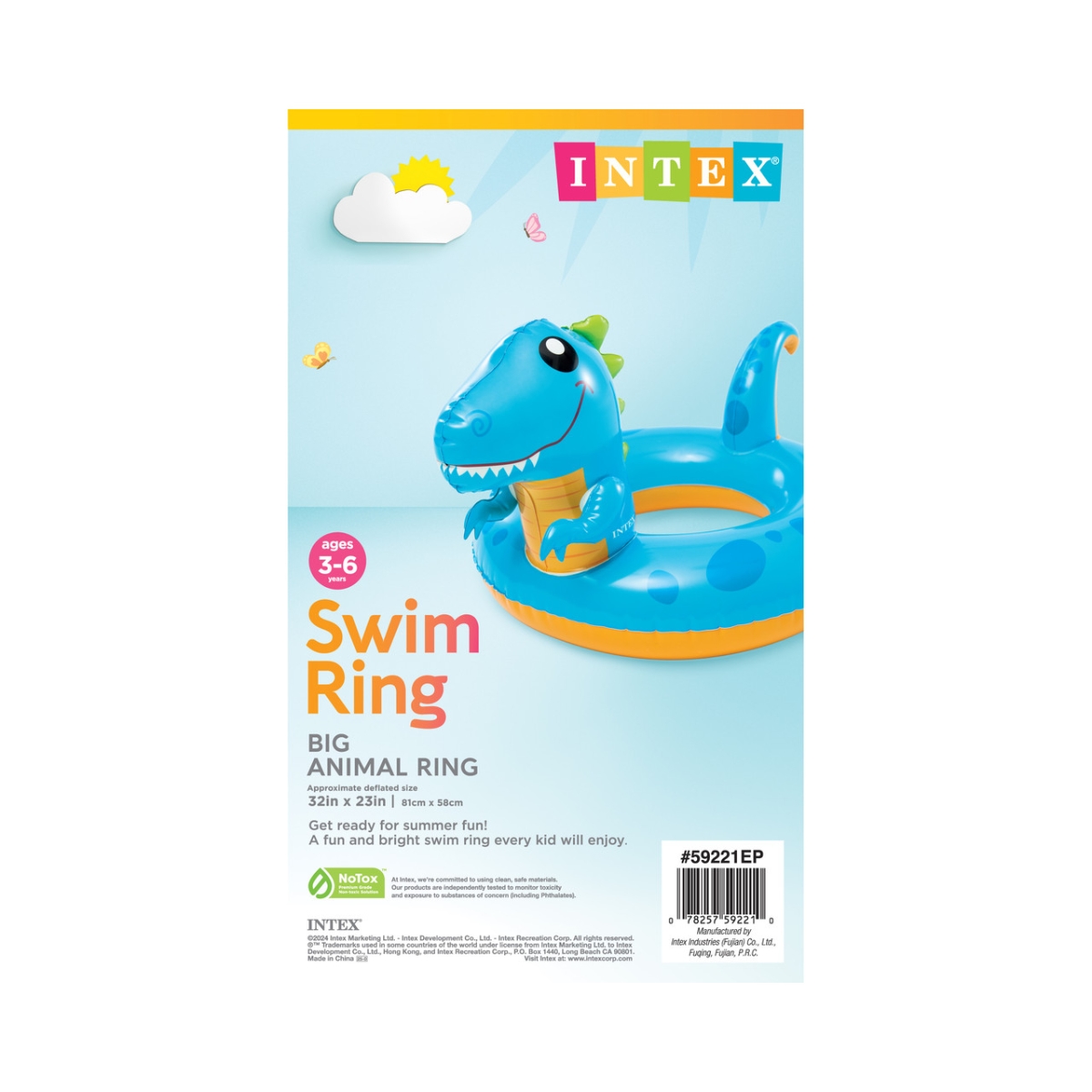 Intex Assorted Big Animal Ring Float Unisex, 3-4 Years