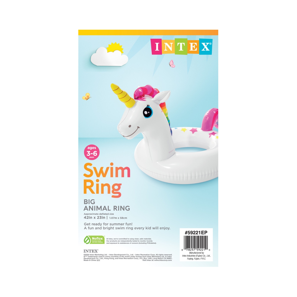 Intex Assorted Big Animal Ring Float Unisex, 3-4 Years