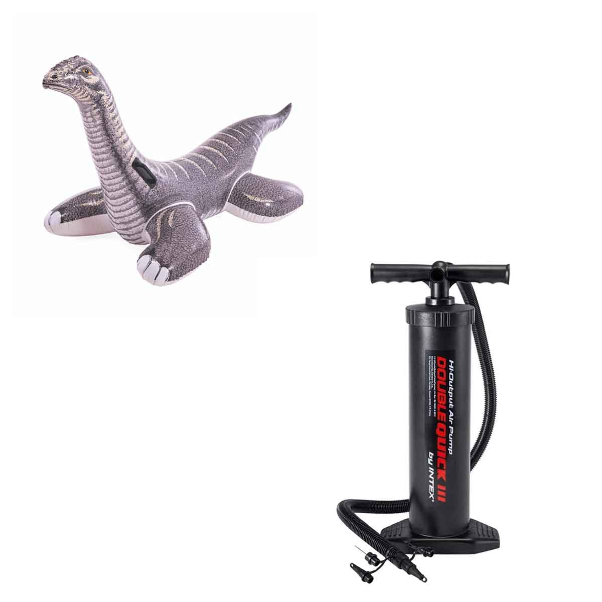 إنتكس مجموعة عوامة ركوب ديناصور برونتوصورس مع منفاخ يدوي للجنسين عمر 3-4 سنوات