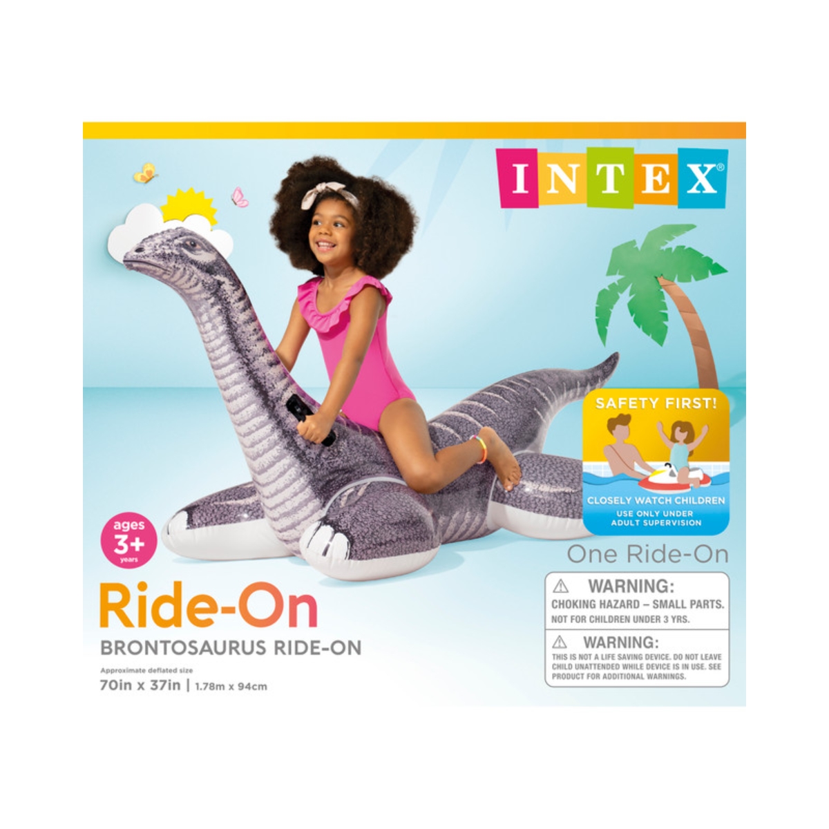Intex Brontosaurus Ride-On Inflatable Pool Float Unisex, 3-4 Years