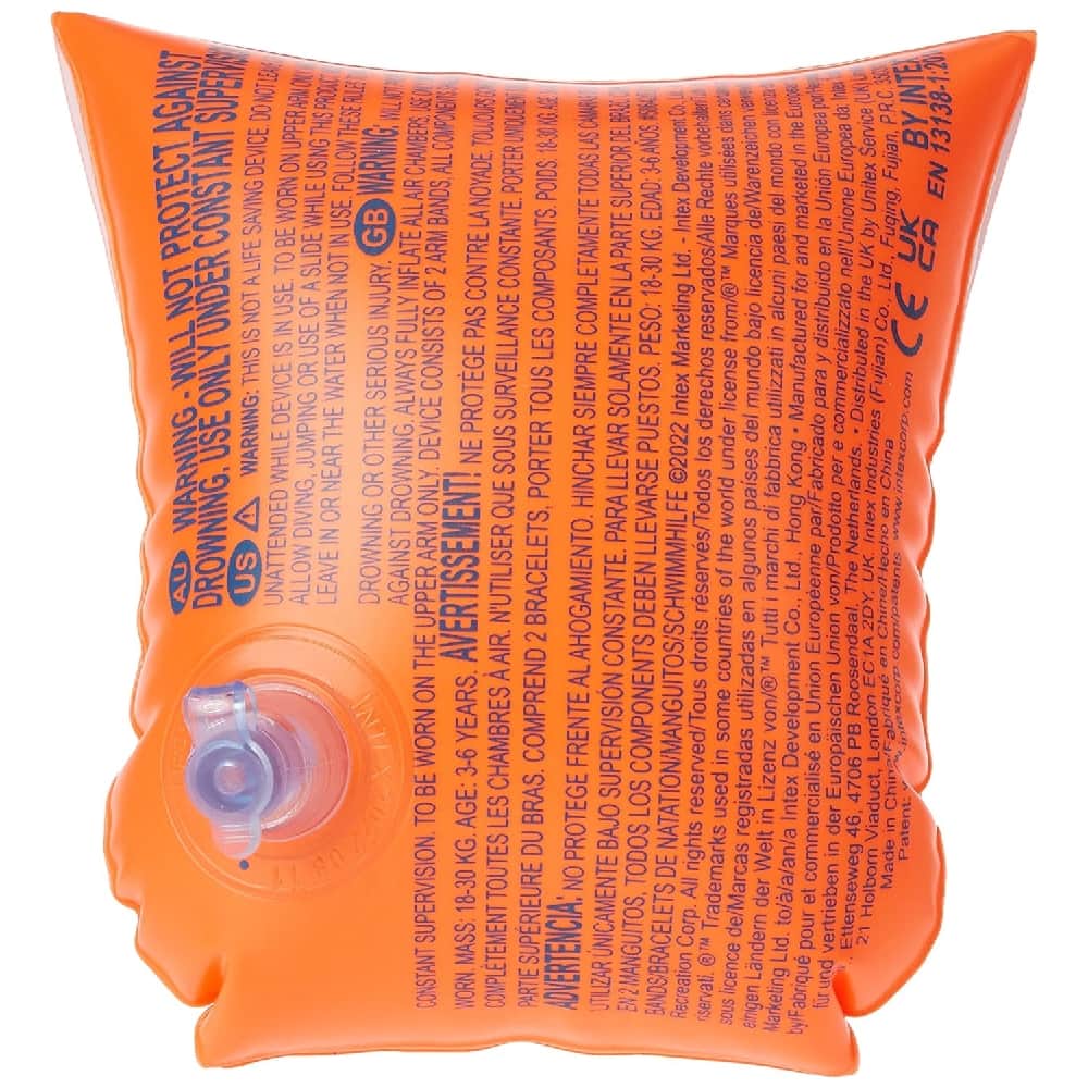 Intex Deluxe Inflatable Arm Bands Unisex, 3-4 Years, Pack of 2
