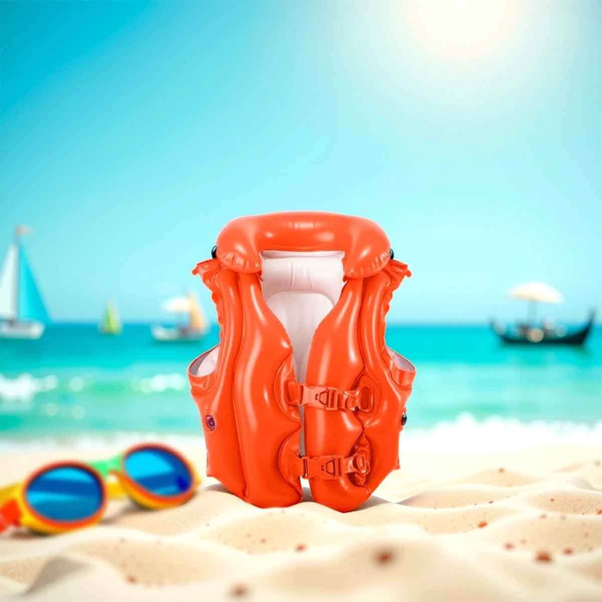 Intex Deluxe Swim Vest with 2 Deluxe Inflatable Arm Bands & 2 Kids Swim Mask Bundle Unisex, 3-4 Years