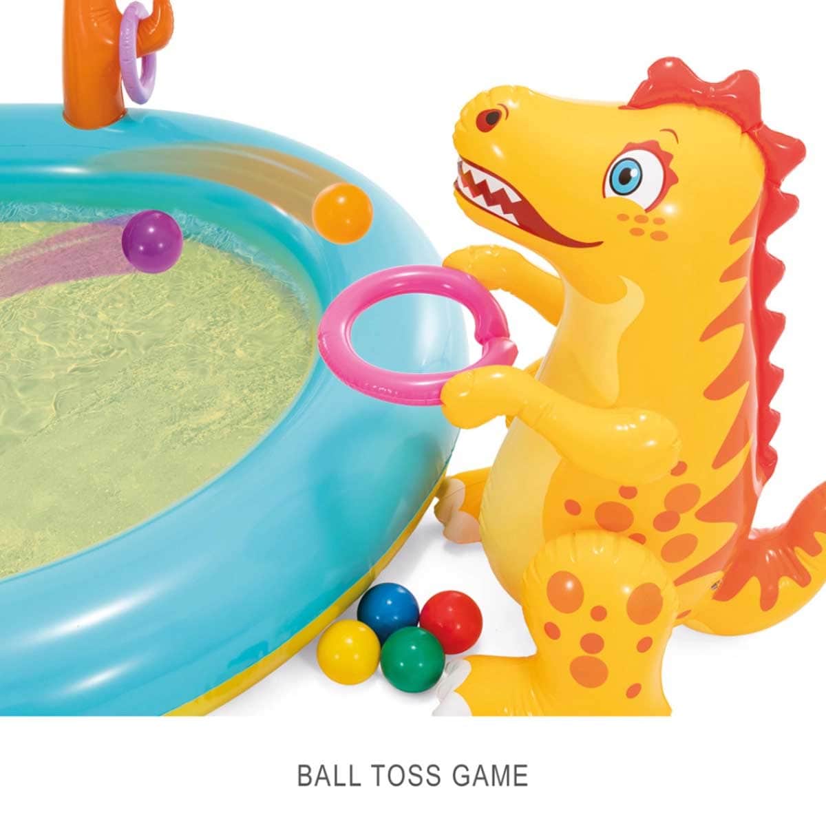 Intex Dinoland Inflatable Play Center with Small Round Fun Balls & Electric Pump Bundle Unisex, 3-4 Years
