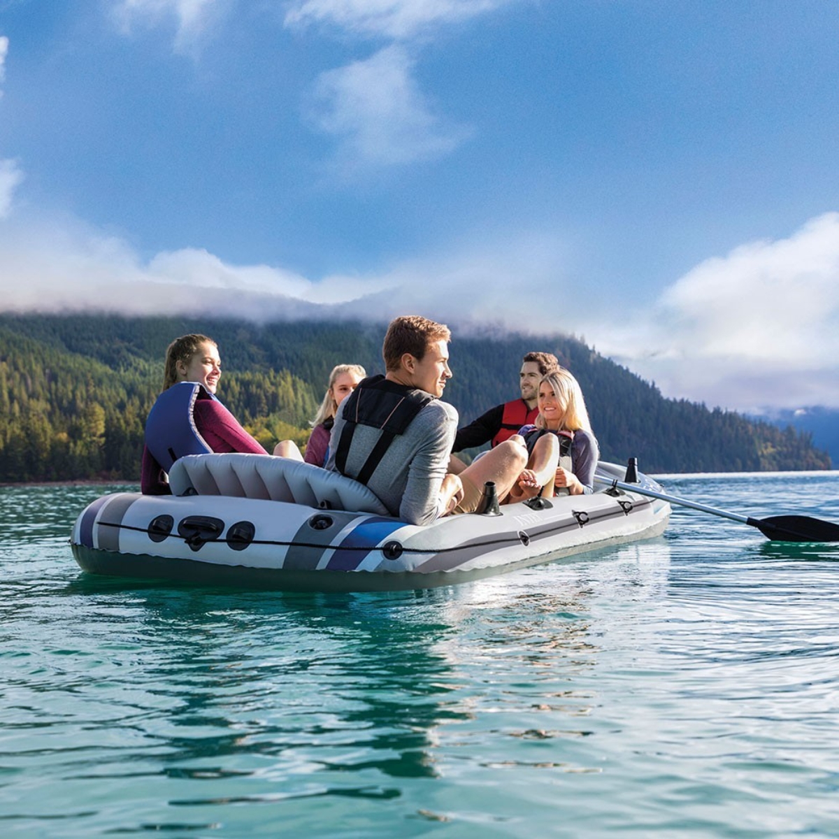 Intex Excursion 5 Inflatable Boat Set Unisex