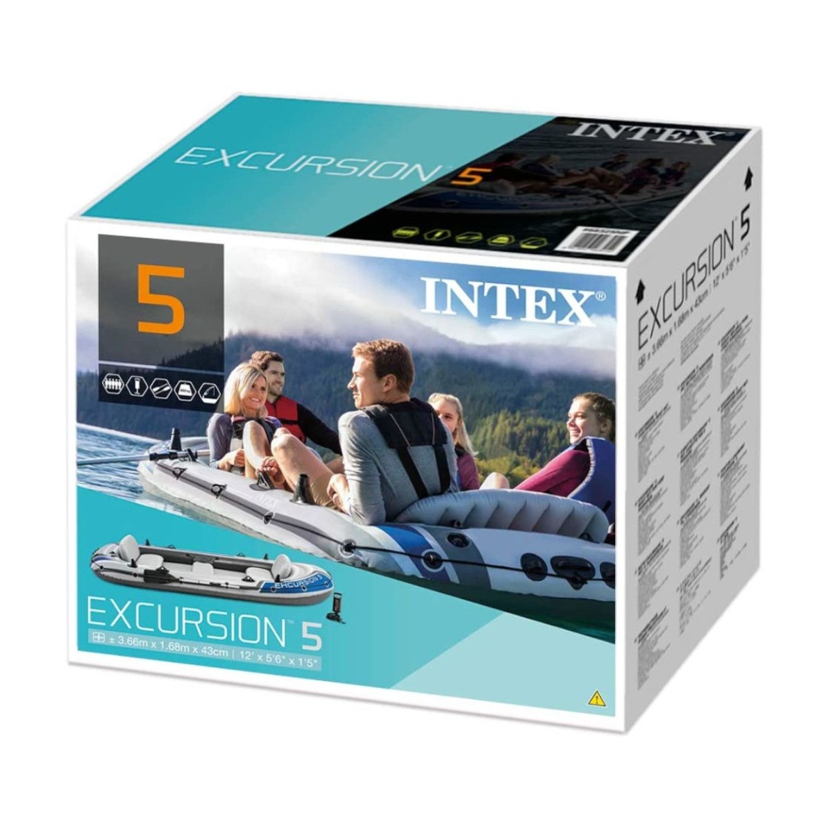 Intex Excursion 5 Inflatable Boat Set Unisex